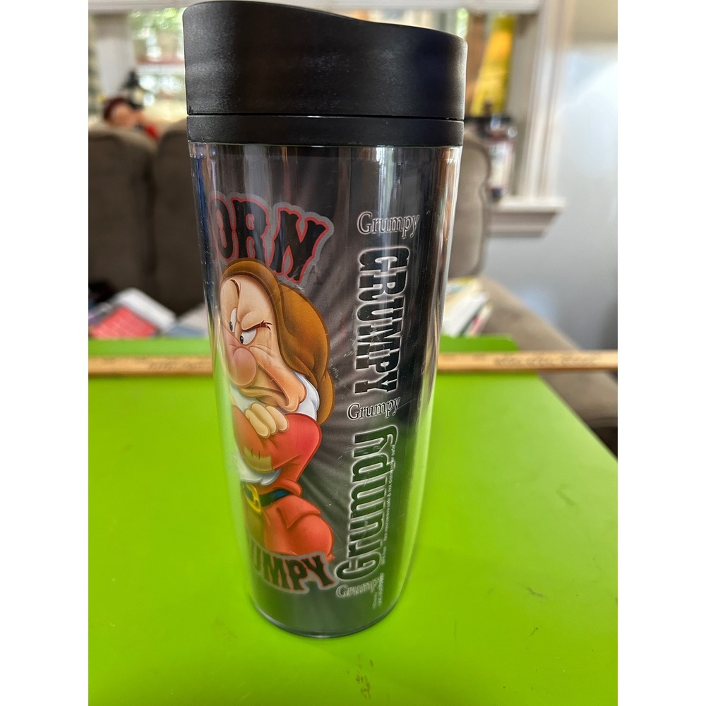 Disney Grumpy Travel Tumbler Born Grumpy Acrylic 18oz Coffee Mug Jerry Leigh